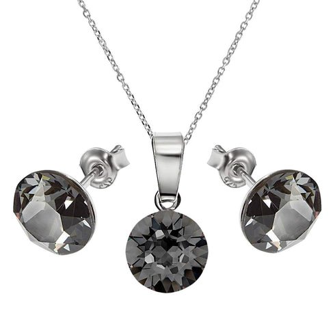 Sudraba komplekts "Klasika (Silver Night)" ar Swarovski™ kristāliem